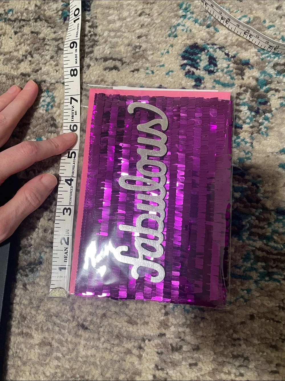 🖤5/$25 Hallmark birthday Fabulous Sequin Purple greeting card & envelope